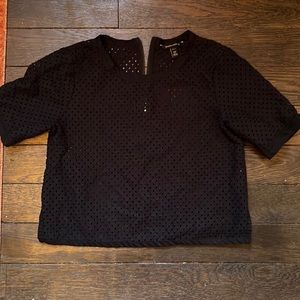 Cropped lace pattern see through banana republic shirt